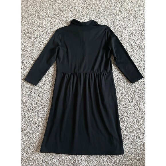 J. Jill Women's Sz XS 3/4 Sleeve Black Button-Front Dress Cotton Blend - Picture 2 of 11